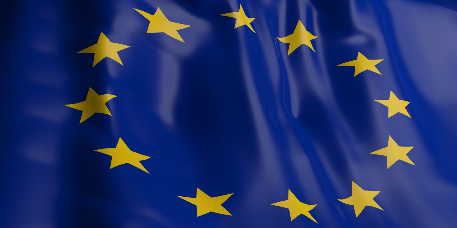 European Union flag on the blue background